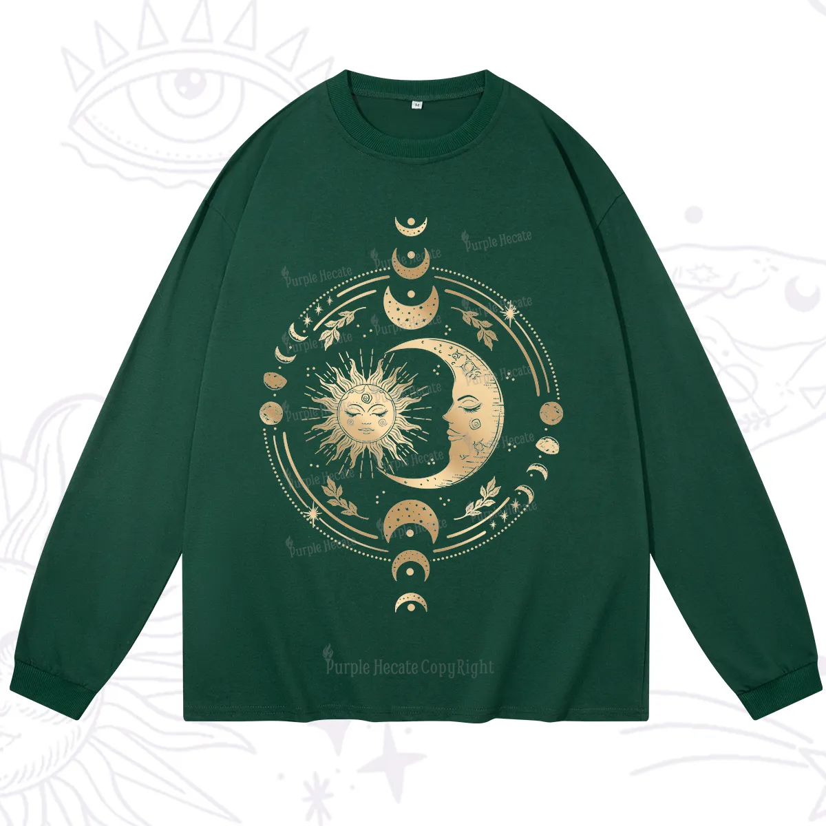 Purplehecate Celestial Sun and Moon Long Sleeve T-Shirt