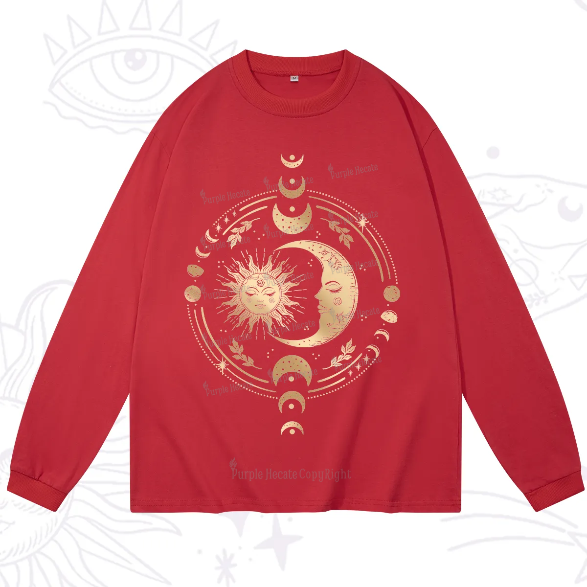 Purplehecate Celestial Sun and Moon Long Sleeve T-Shirt