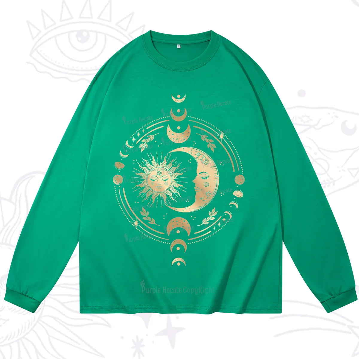 Purplehecate Celestial Sun and Moon Long Sleeve T-Shirt