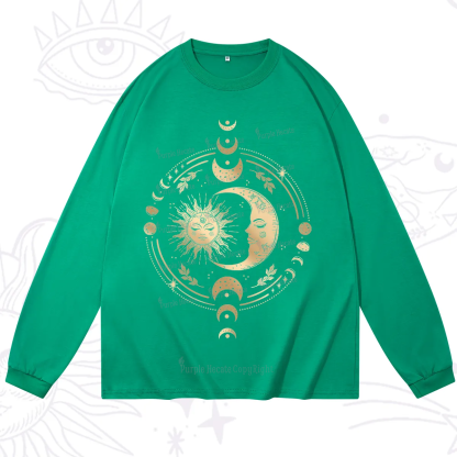 Purplehecate Celestial Sun and Moon Long Sleeve T-Shirt