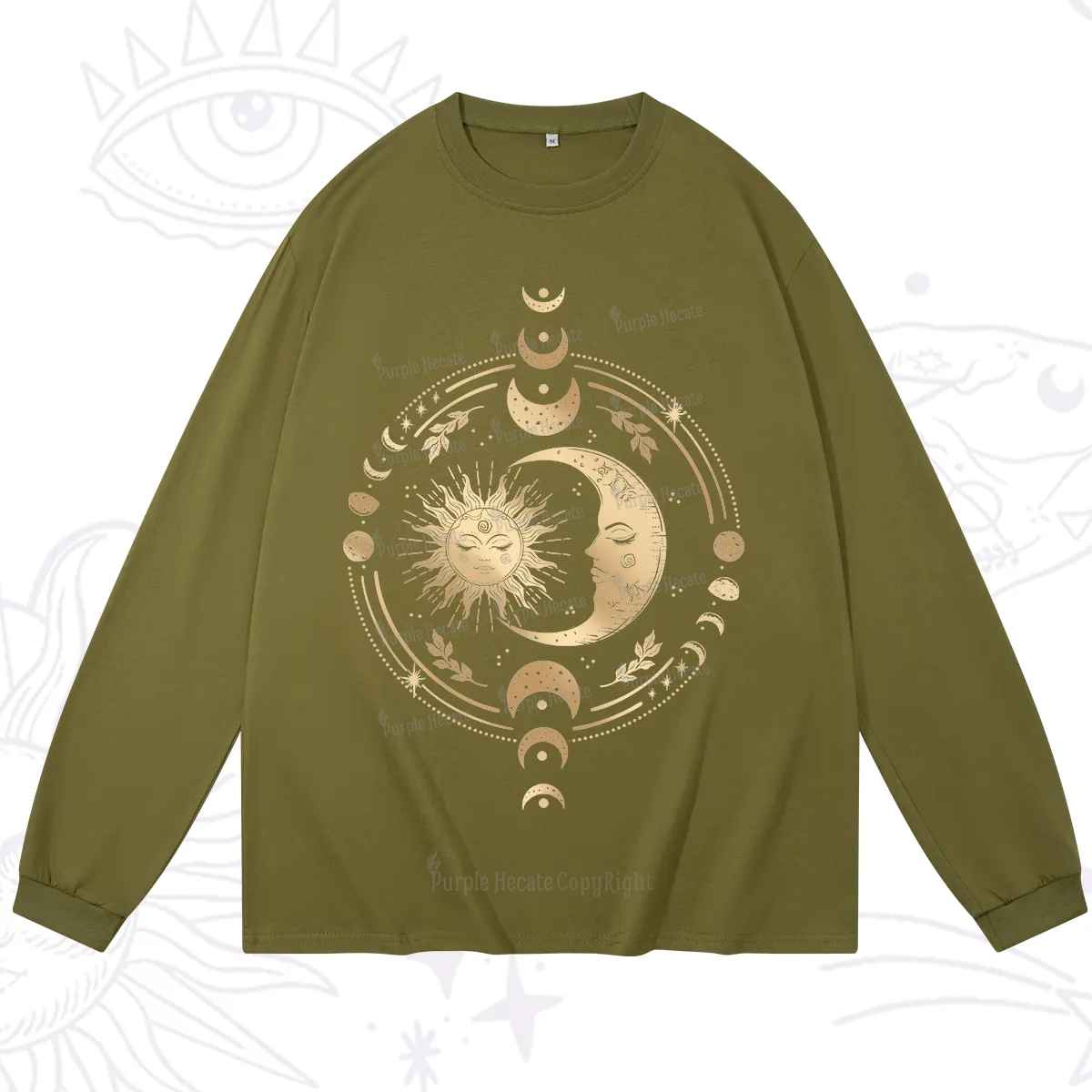 Purplehecate Celestial Sun and Moon Long Sleeve T-Shirt