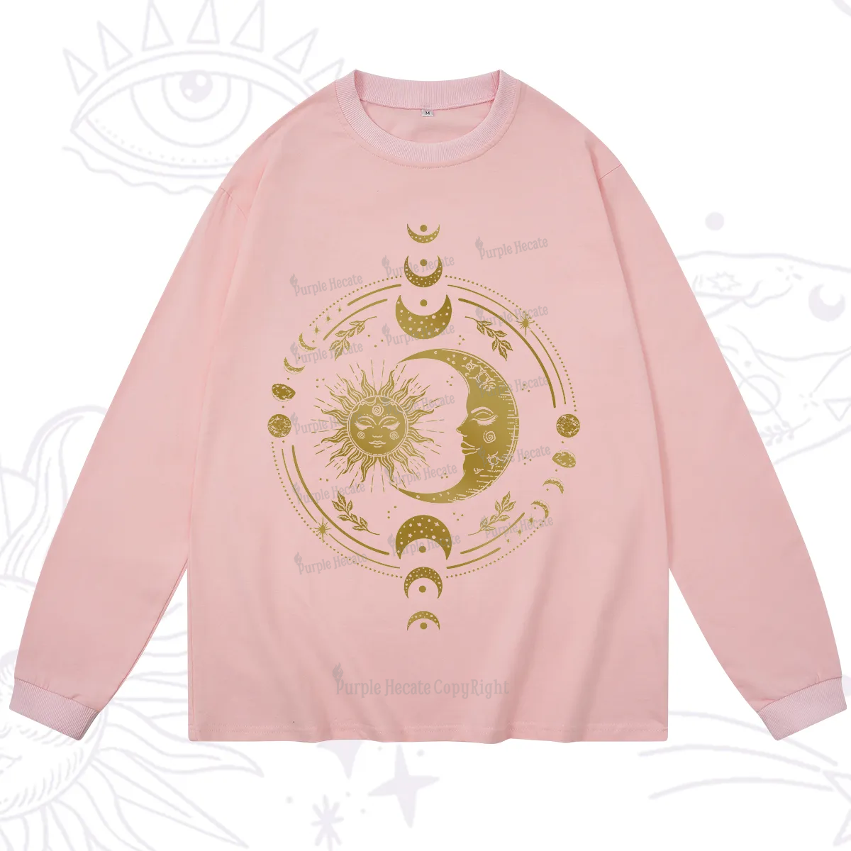 Purplehecate Celestial Sun and Moon Long Sleeve T-Shirt