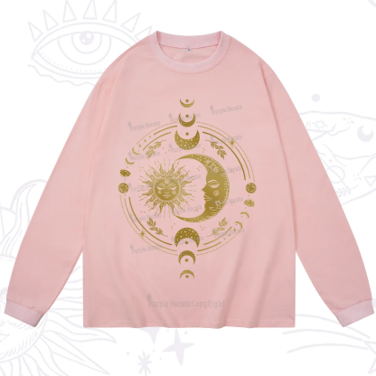 Purplehecate Celestial Sun and Moon Long Sleeve T-Shirt