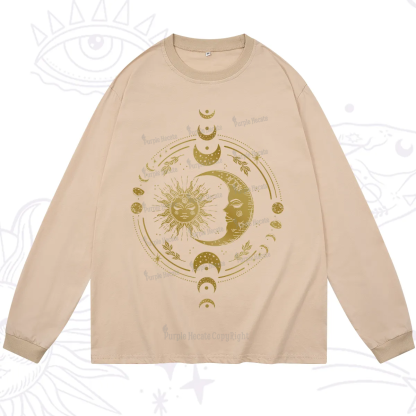 Purplehecate Celestial Sun and Moon Long Sleeve T-Shirt