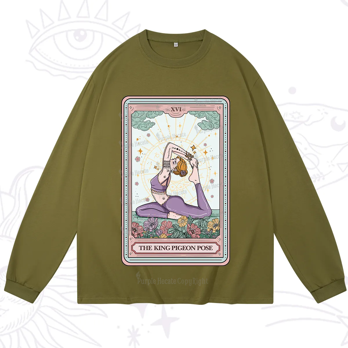 Purplehecate The King Pigeon Pose Tarot Card Long Sleeve T-Shirt