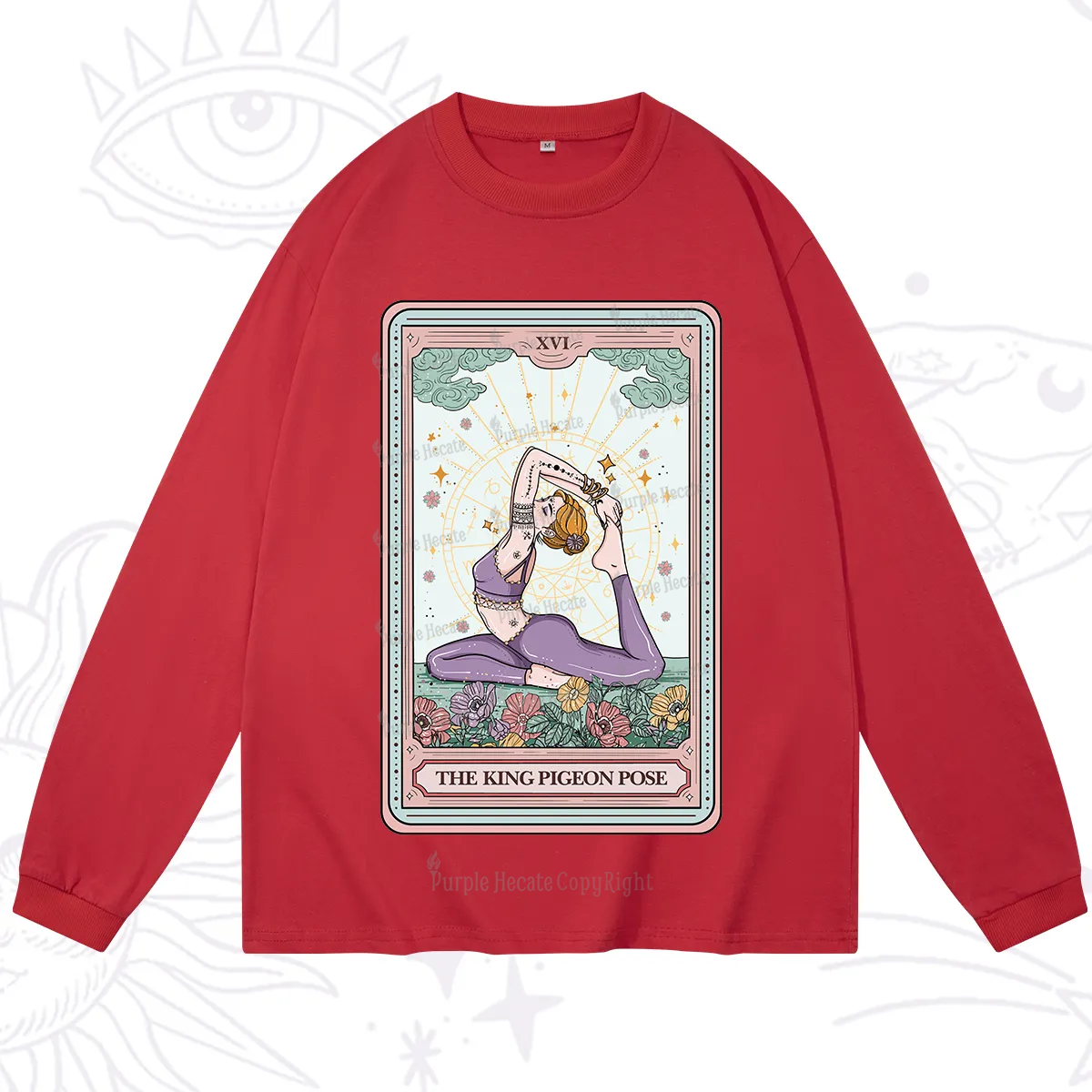 Purplehecate The King Pigeon Pose Tarot Card Long Sleeve T-Shirt