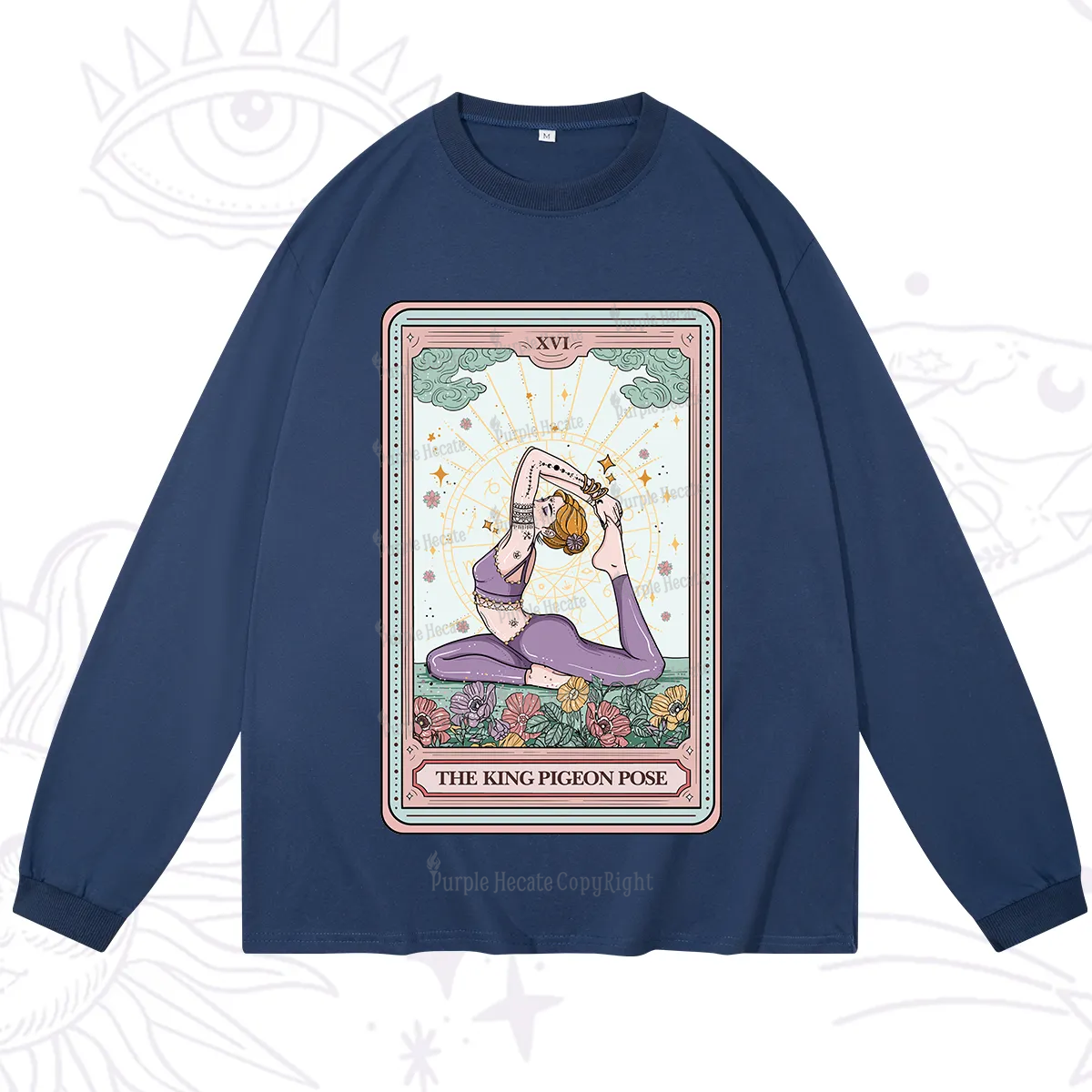 Purplehecate The King Pigeon Pose Tarot Card Long Sleeve T-Shirt