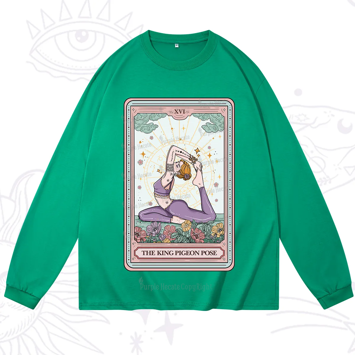 Purplehecate The King Pigeon Pose Tarot Card Long Sleeve T-Shirt