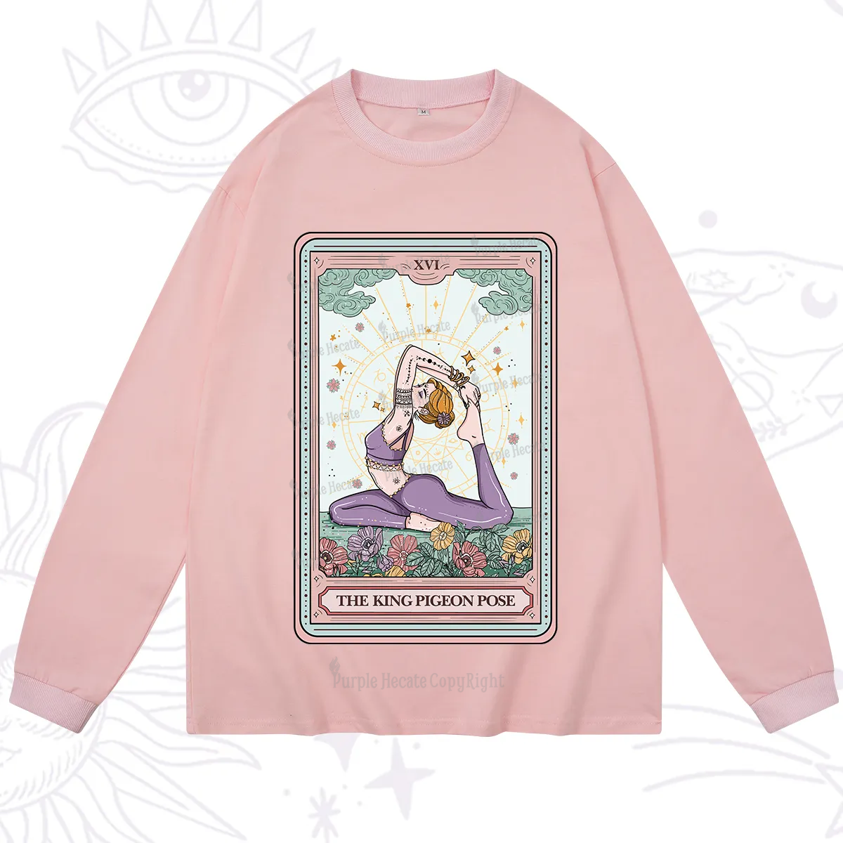 Purplehecate The King Pigeon Pose Tarot Card Long Sleeve T-Shirt