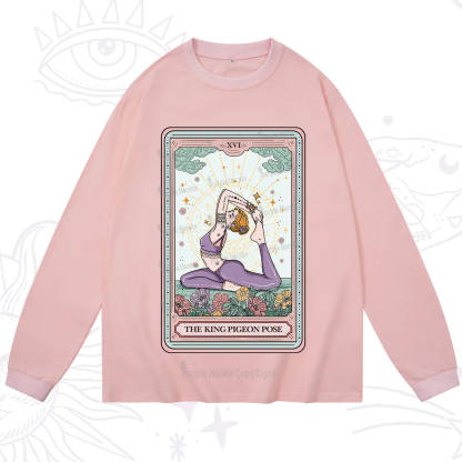 Purplehecate The King Pigeon Pose Tarot Card Long Sleeve T-Shirt