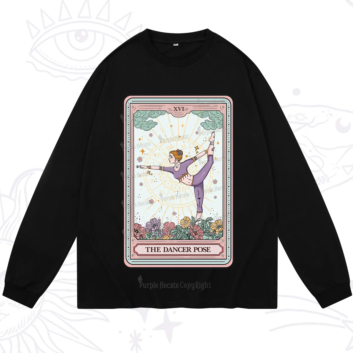 Purplehecate The Dancer Pose Tarot Card Long Sleeve T-Shirt