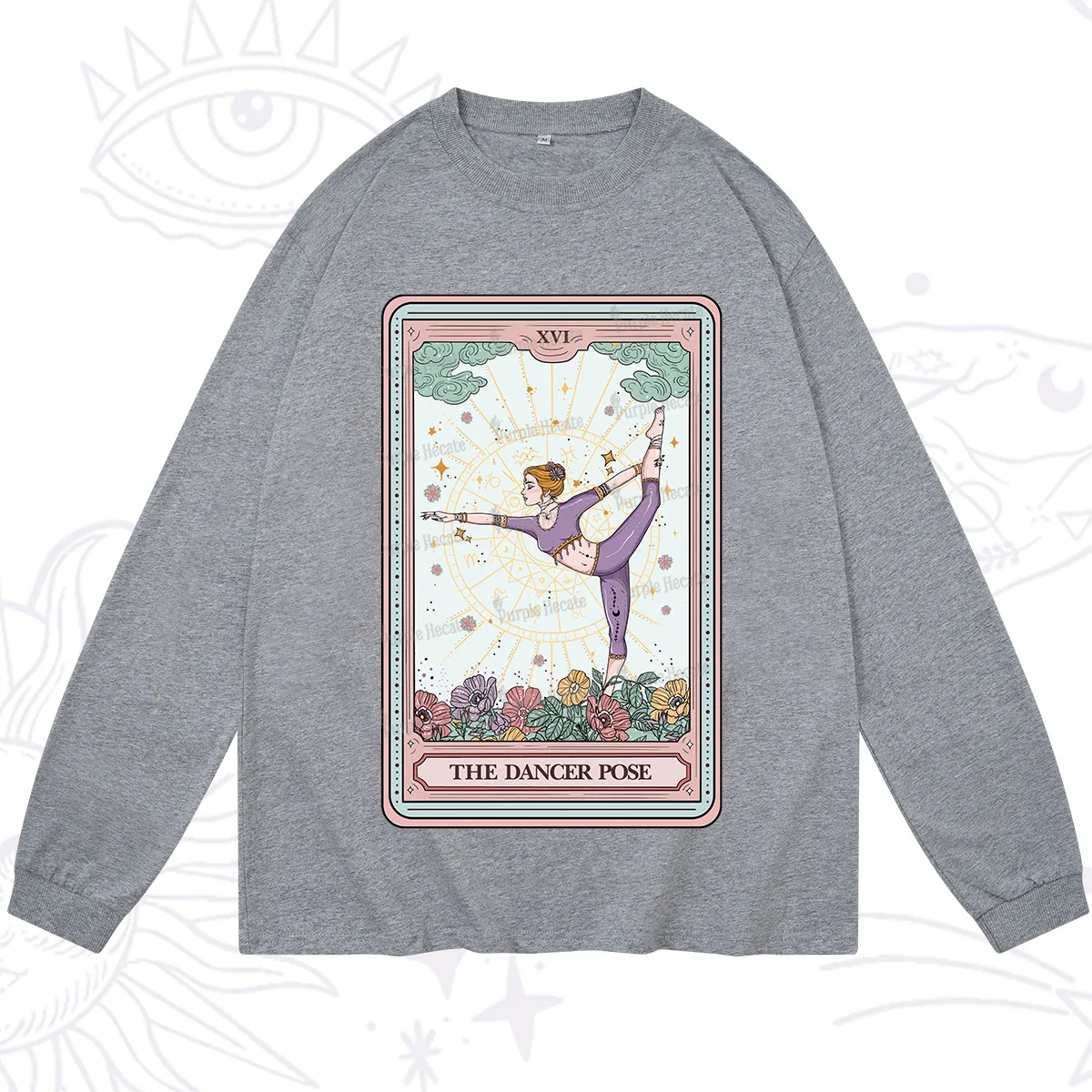 Purplehecate The Dancer Pose Tarot Card Long Sleeve T-Shirt