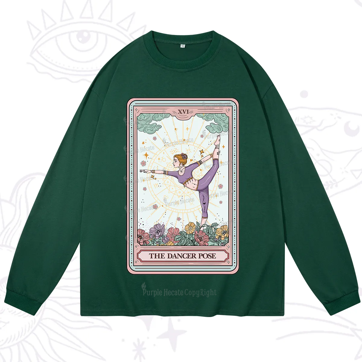 Purplehecate The Dancer Pose Tarot Card Long Sleeve T-Shirt