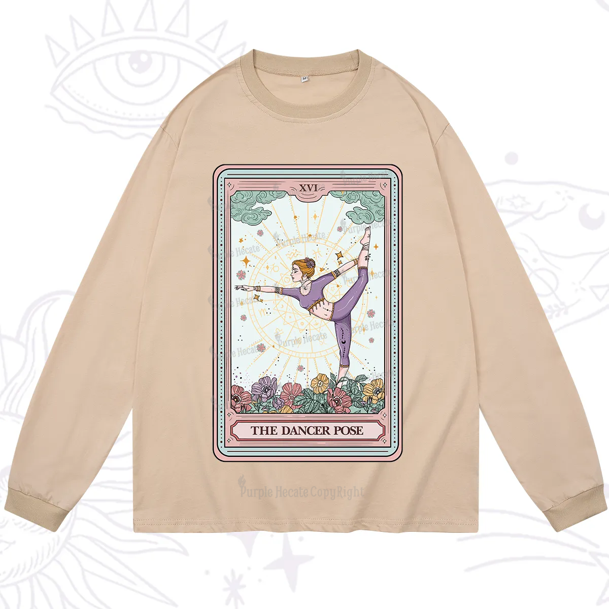 Purplehecate The Dancer Pose Tarot Card Long Sleeve T-Shirt