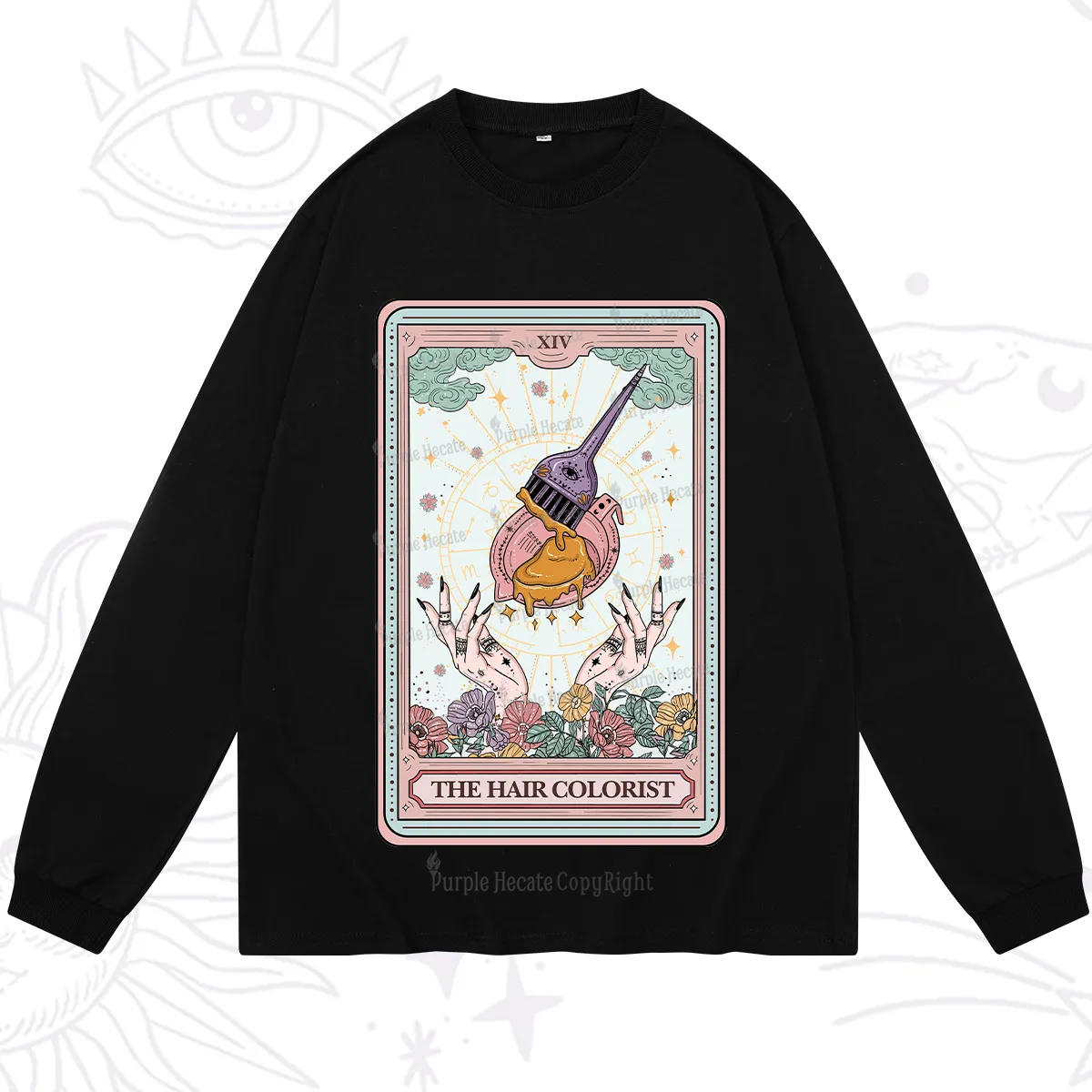 Purplehecate The Hail Colorist Tarot Card Long Sleeve T-Shirt