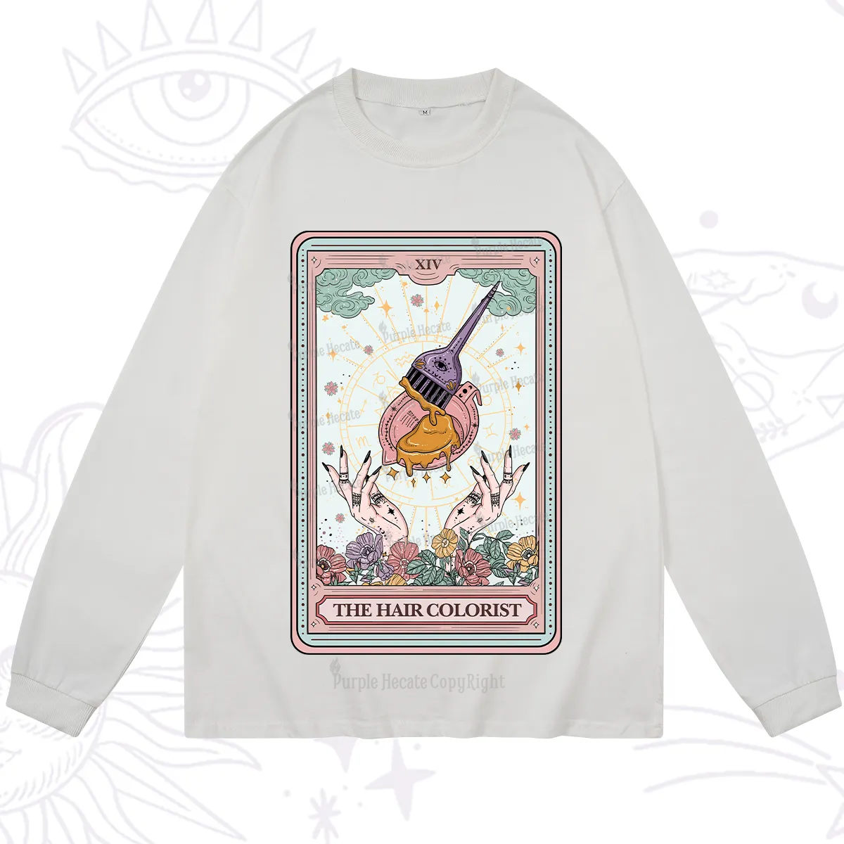 Purplehecate The Hail Colorist Tarot Card Long Sleeve T-Shirt