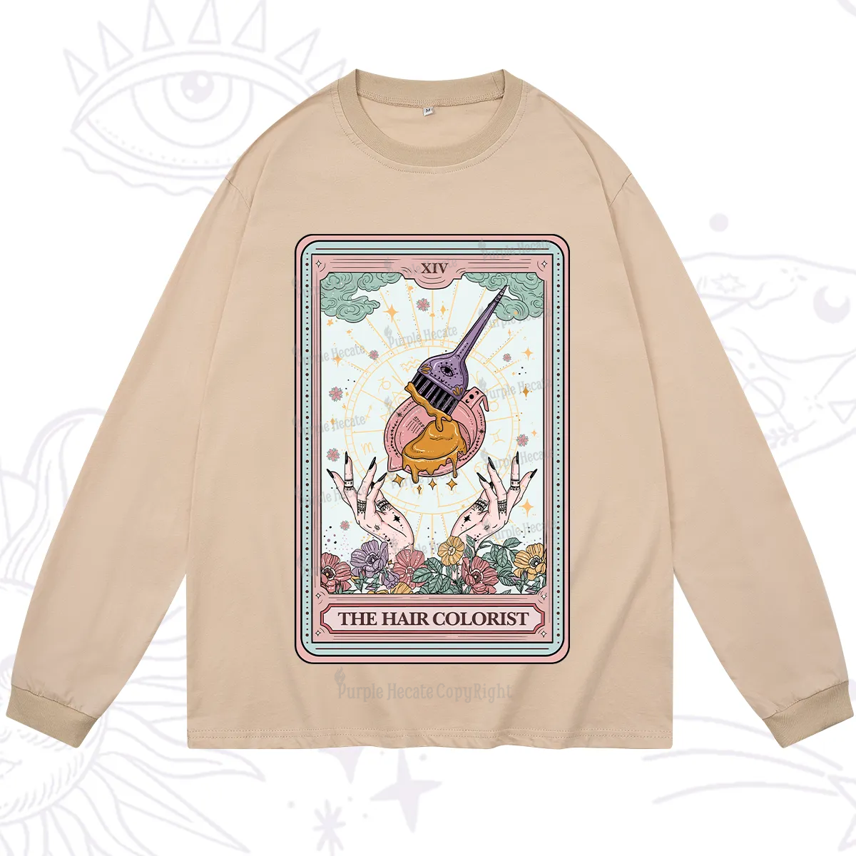 Purplehecate The Hail Colorist Tarot Card Long Sleeve T-Shirt