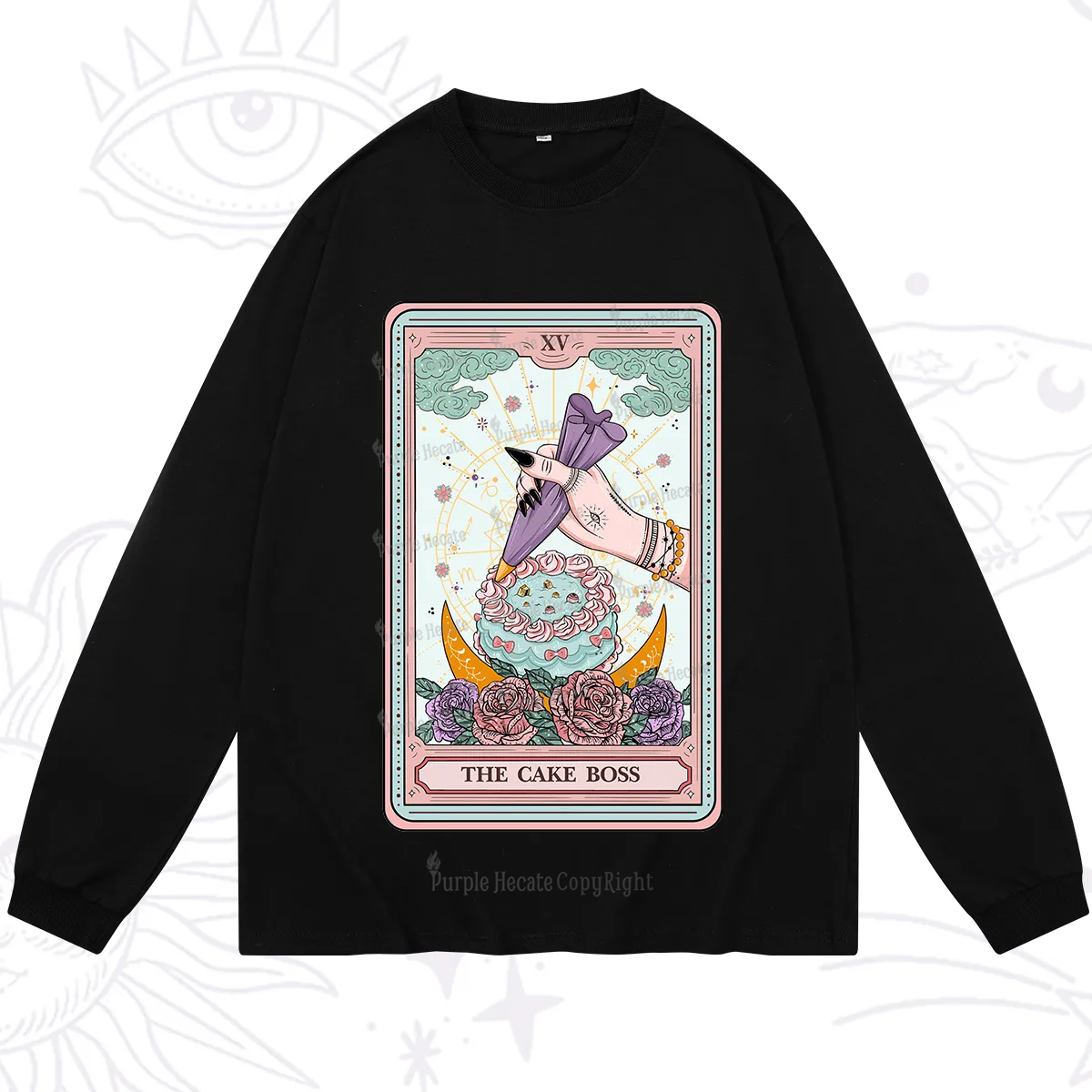Purplehecate The Cake Boss Tarot Card Long Sleeve T-Shirt