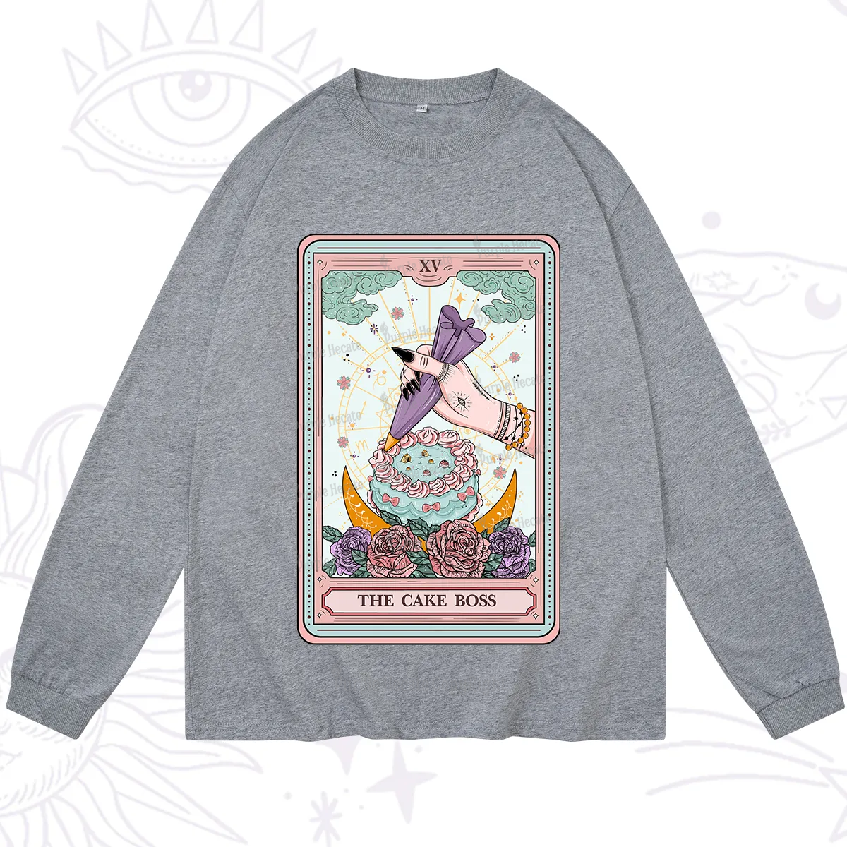 Purplehecate The Cake Boss Tarot Card Long Sleeve T-Shirt