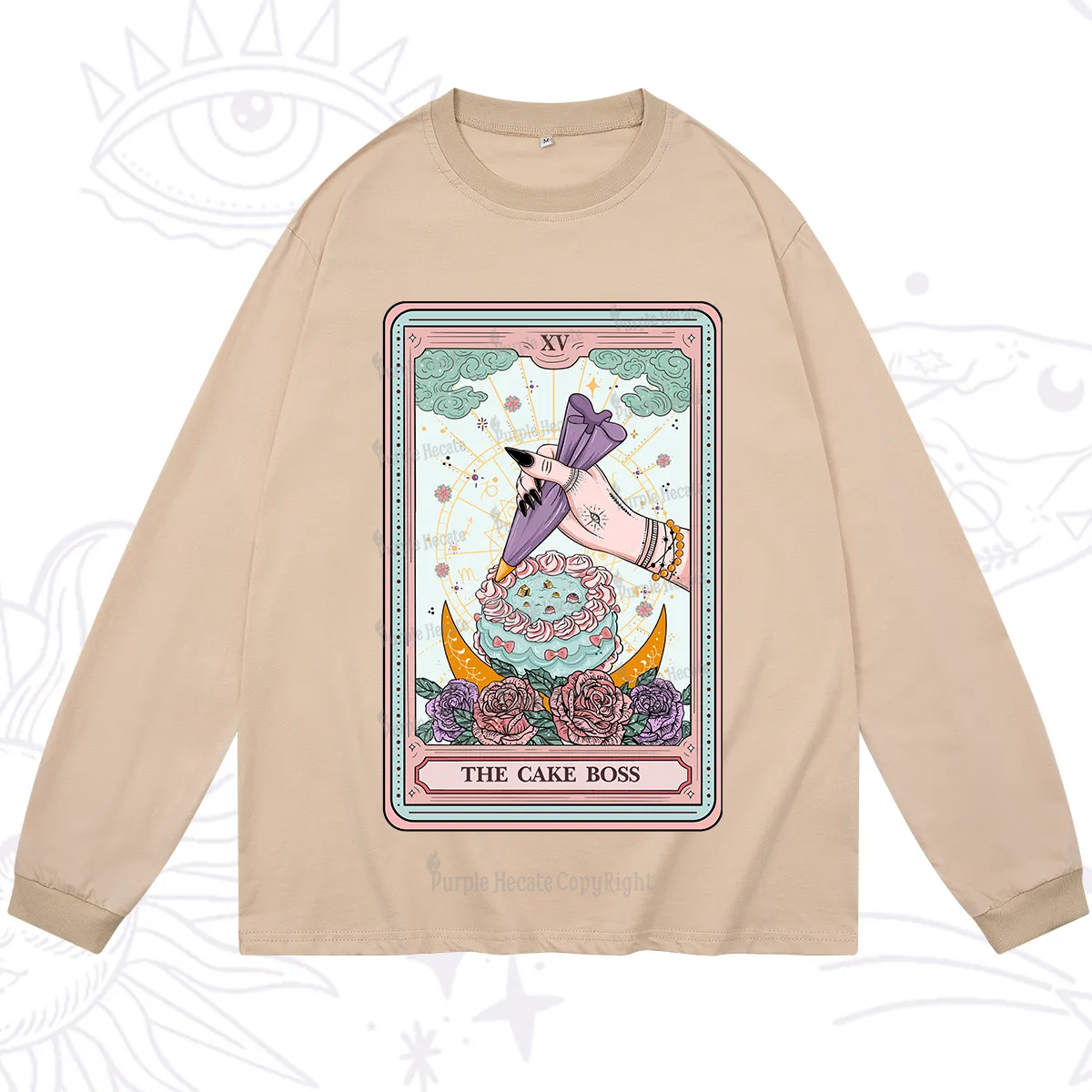 Purplehecate The Cake Boss Tarot Card Long Sleeve T-Shirt