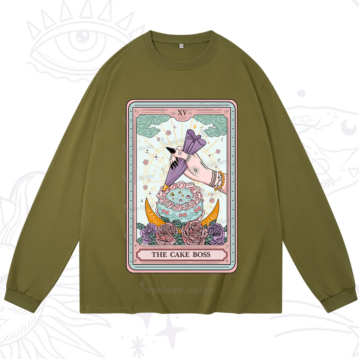 Purplehecate The Cake Boss Tarot Card Long Sleeve T-Shirt