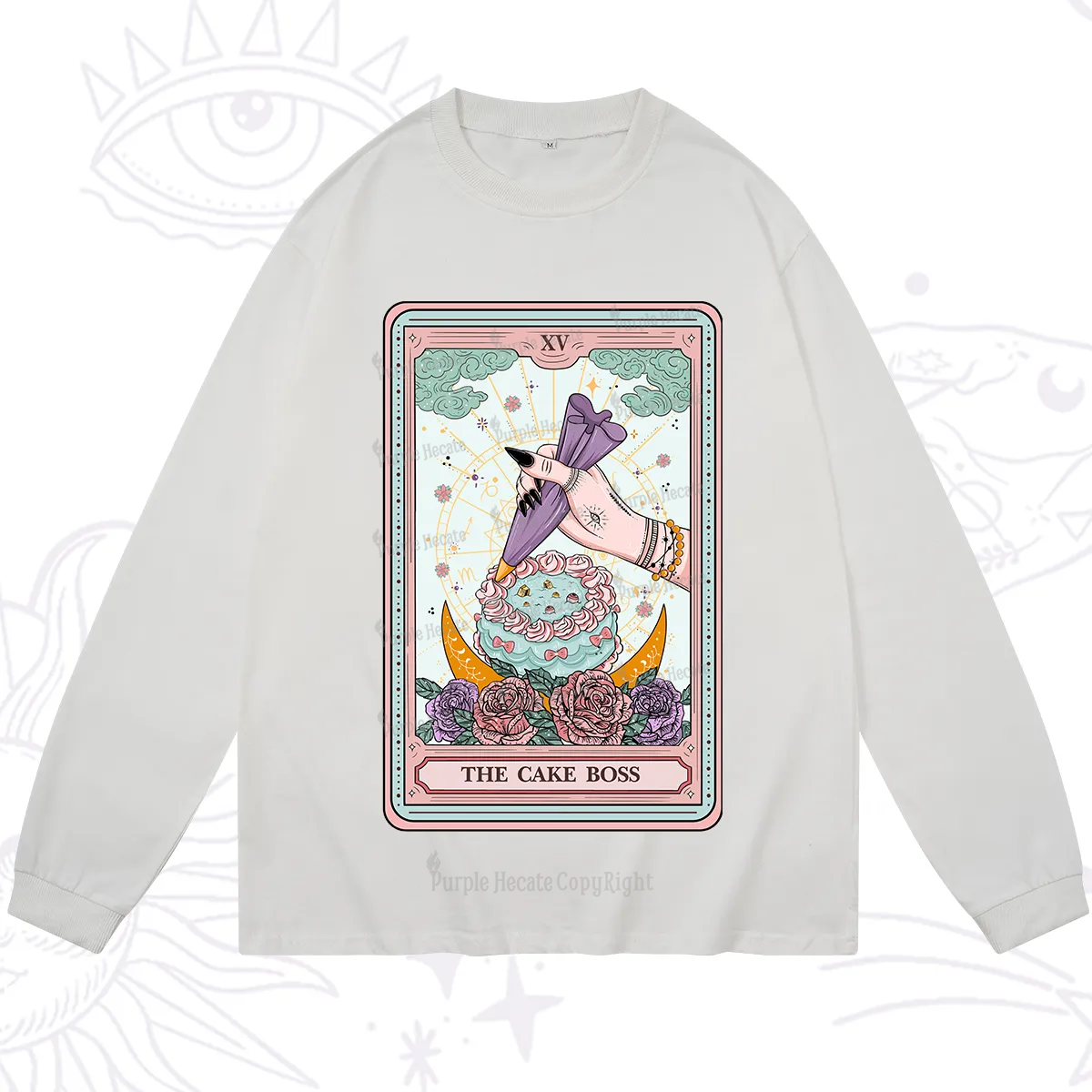 Purplehecate The Cake Boss Tarot Card Long Sleeve T-Shirt