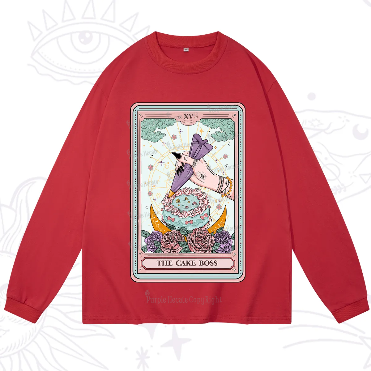 Purplehecate The Cake Boss Tarot Card Long Sleeve T-Shirt
