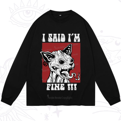 Purplehecate Angry Cat Long Sleeve T-Shirt