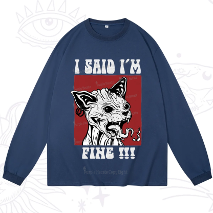 Purplehecate Angry Cat Long Sleeve T-Shirt