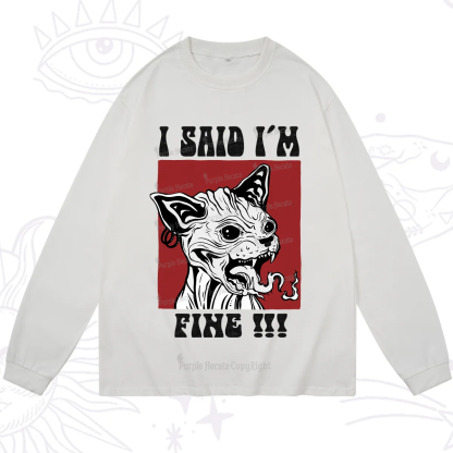Purplehecate Angry Cat Long Sleeve T-Shirt