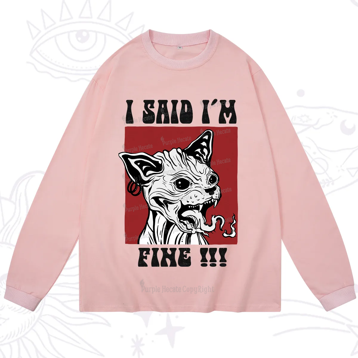 Purplehecate Angry Cat Long Sleeve T-Shirt