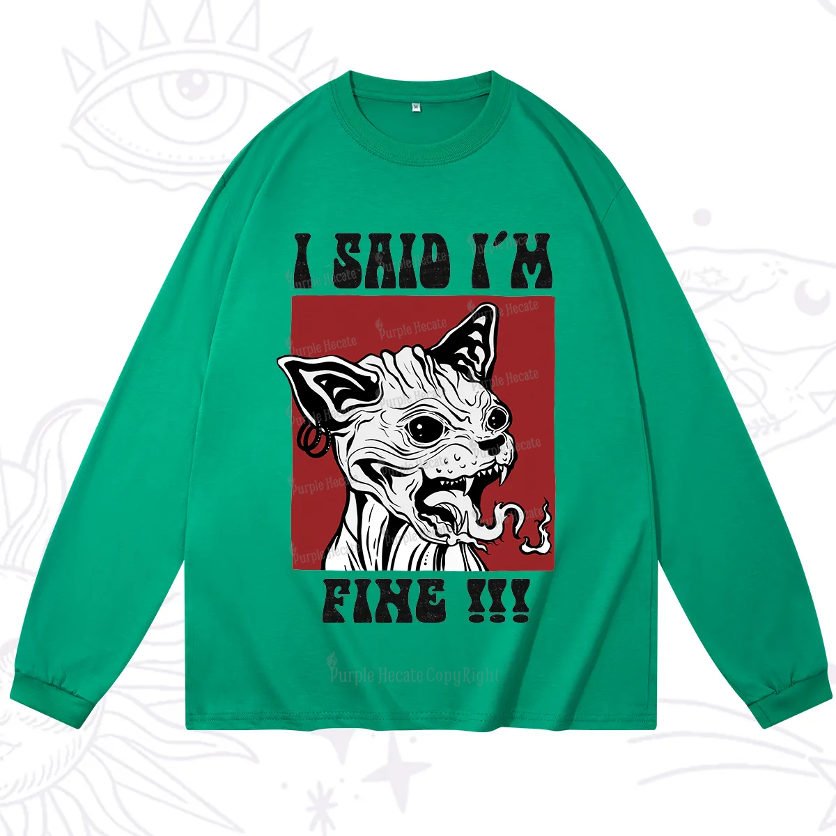 Purplehecate Angry Cat Long Sleeve T-Shirt