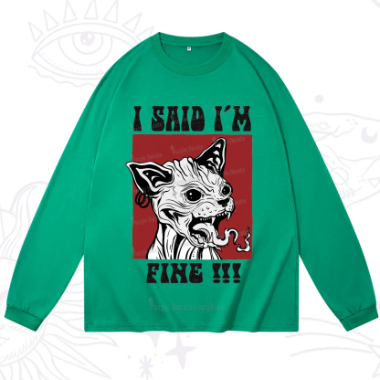 Purplehecate Angry Cat Long Sleeve T-Shirt