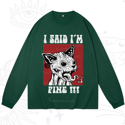 Purplehecate Angry Cat Long Sleeve T-Shirt