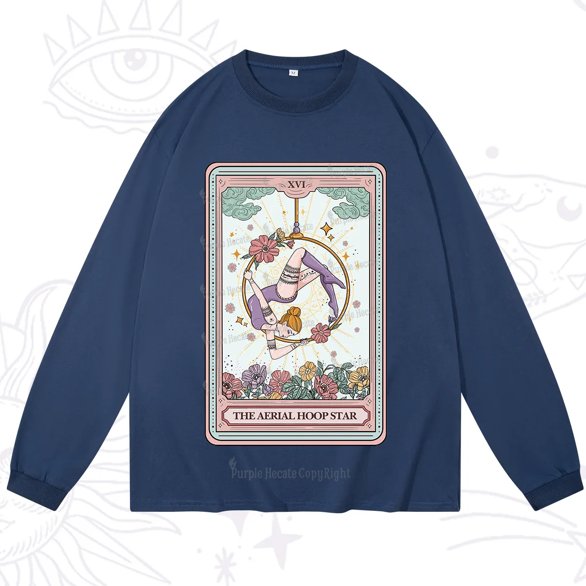 Purplehecate The Aerial Hoop Star Tarot Card Long Sleeve T-Shirt