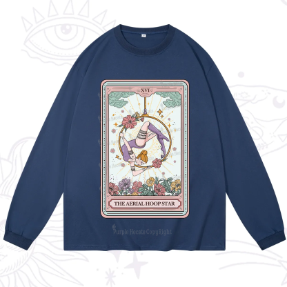 Purplehecate The Aerial Hoop Star Tarot Card Long Sleeve T-Shirt
