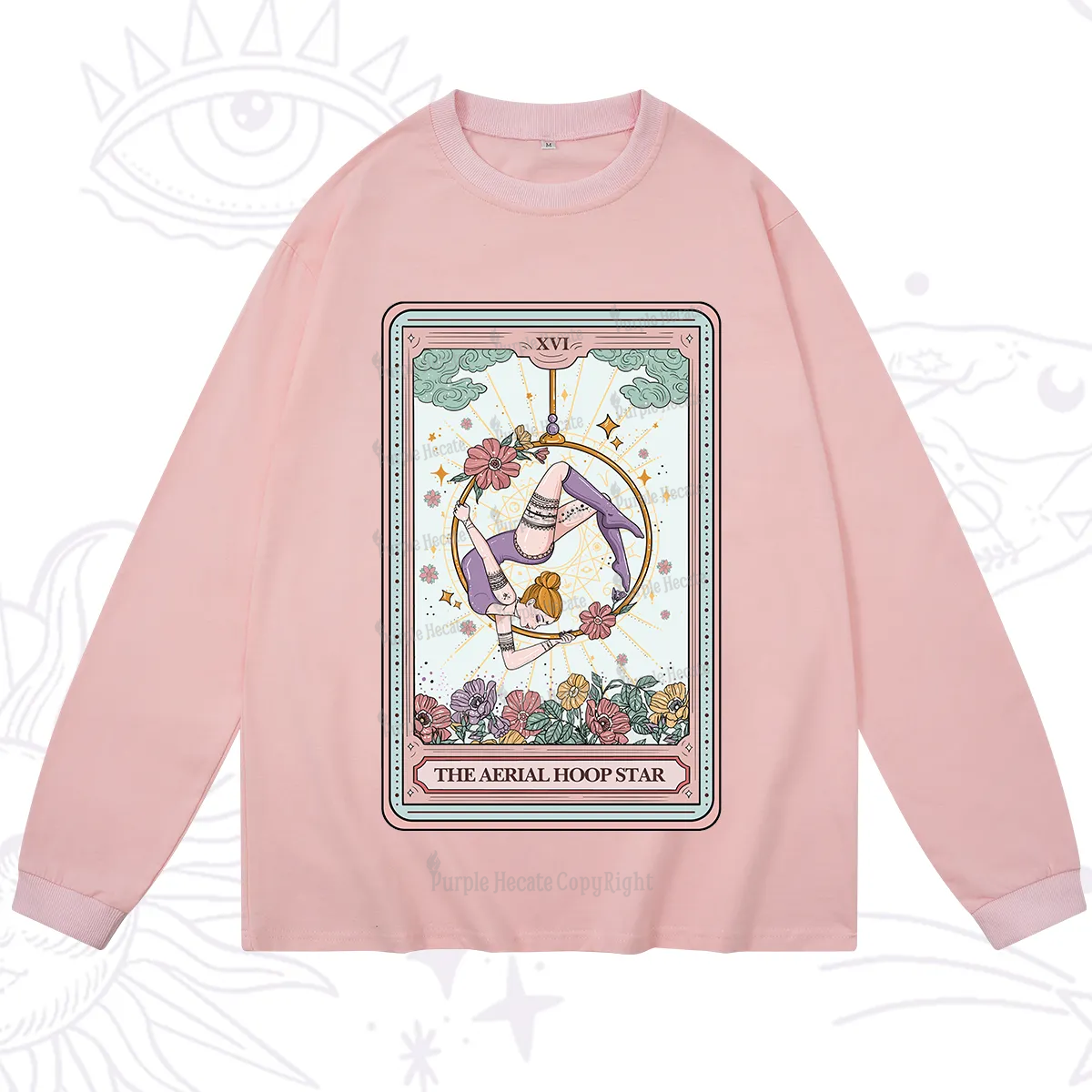 Purplehecate The Aerial Hoop Star Tarot Card Long Sleeve T-Shirt