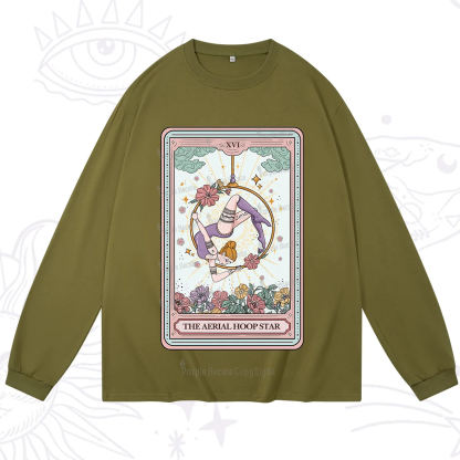 Purplehecate The Aerial Hoop Star Tarot Card Long Sleeve T-Shirt