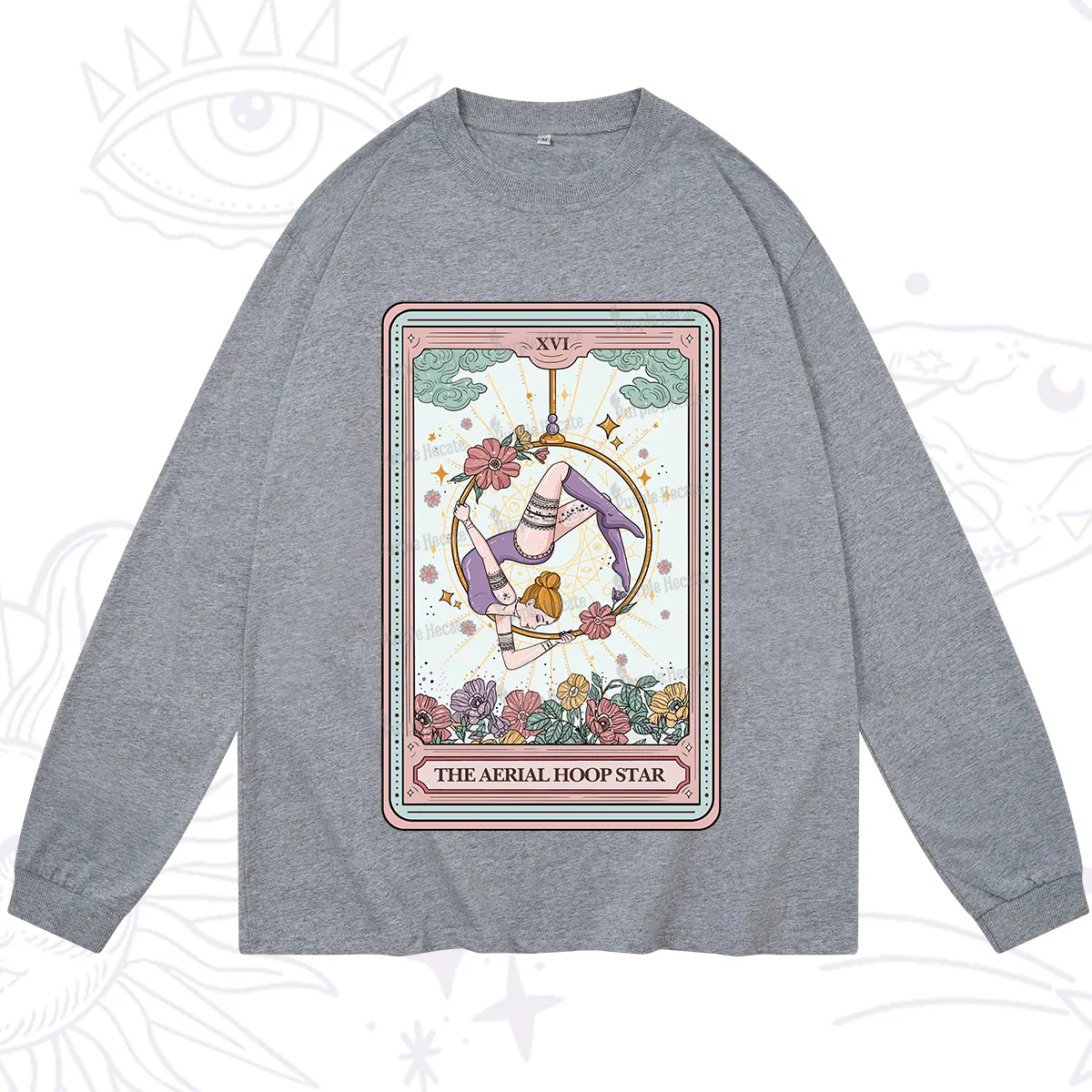 Purplehecate The Aerial Hoop Star Tarot Card Long Sleeve T-Shirt