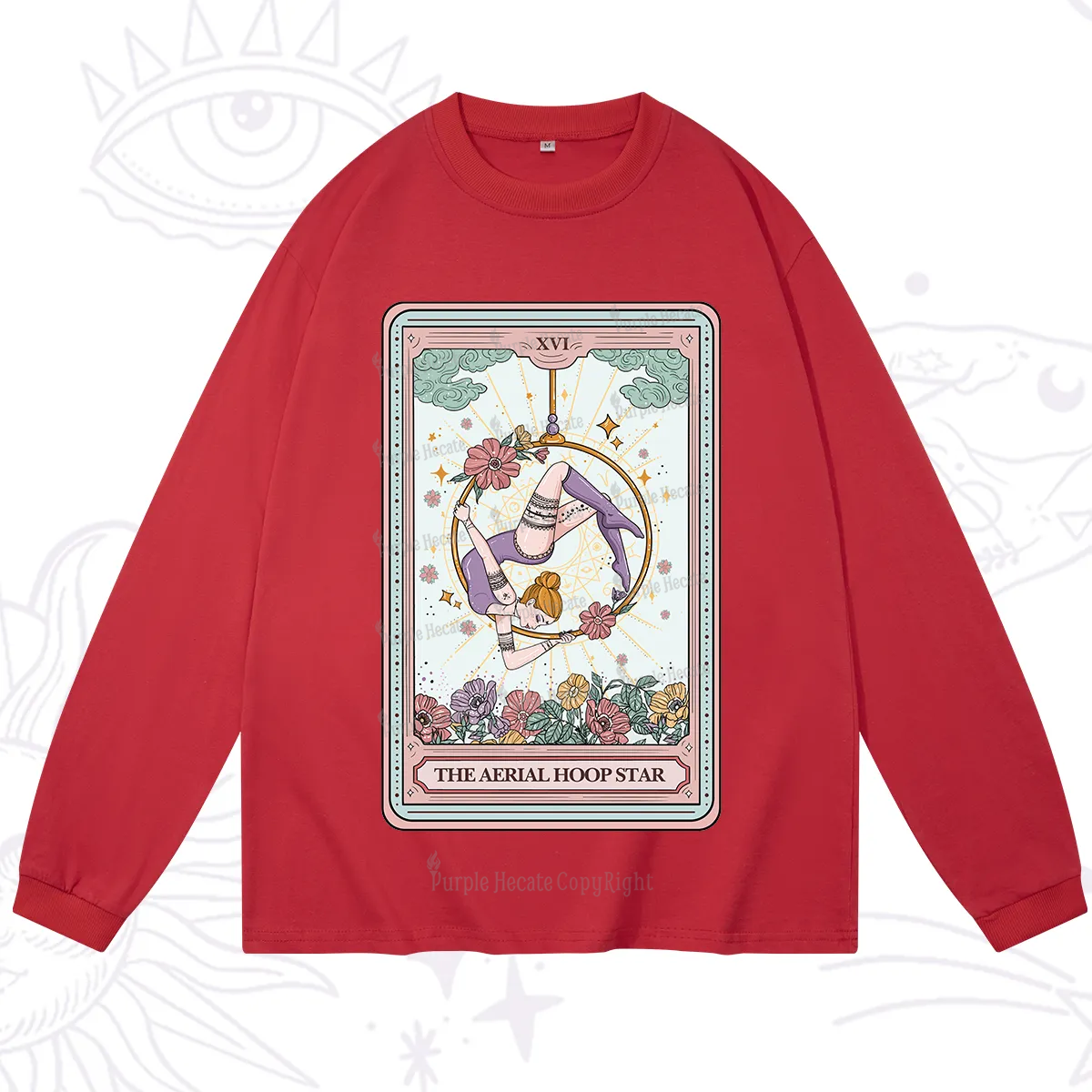 Purplehecate The Aerial Hoop Star Tarot Card Long Sleeve T-Shirt