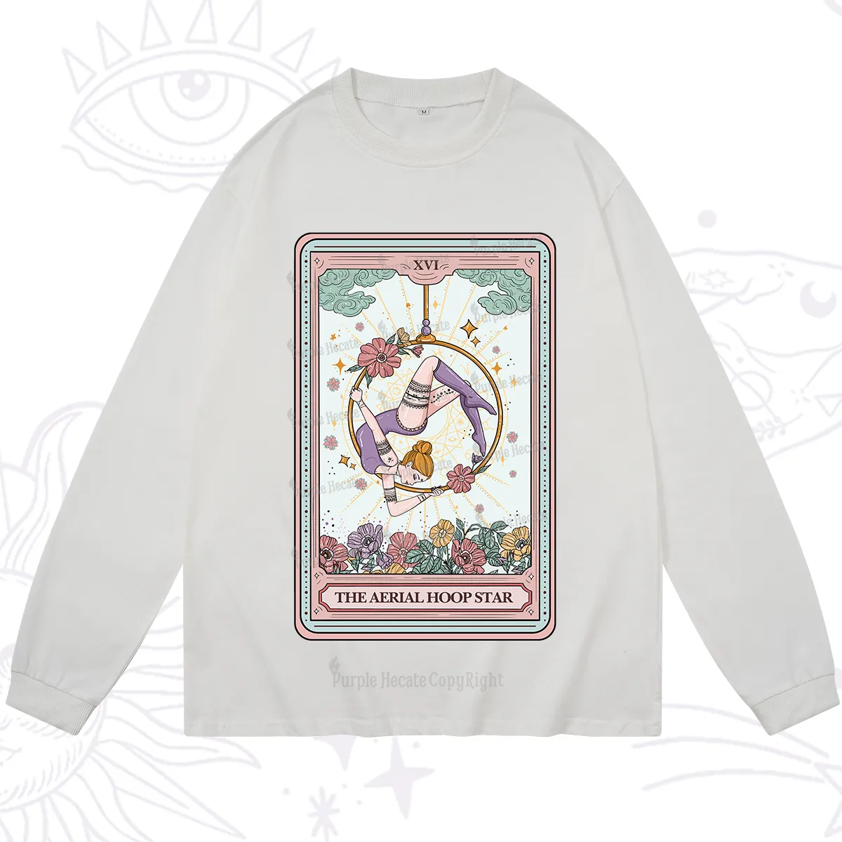 Purplehecate The Aerial Hoop Star Tarot Card Long Sleeve T-Shirt