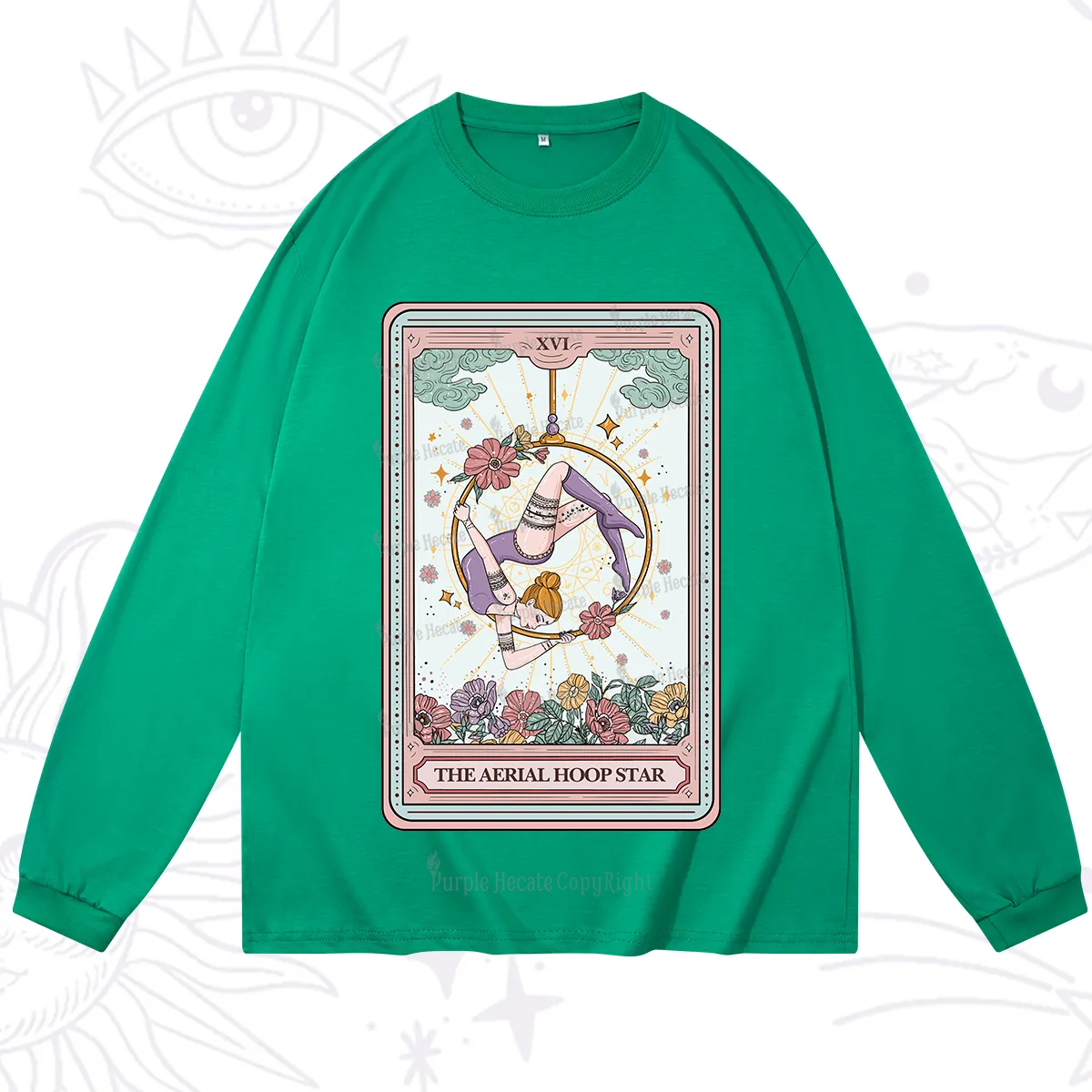 Purplehecate The Aerial Hoop Star Tarot Card Long Sleeve T-Shirt