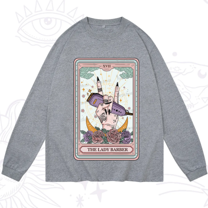 Purplehecate The Lady Barber Tarot Card Long Sleeve T-Shirt