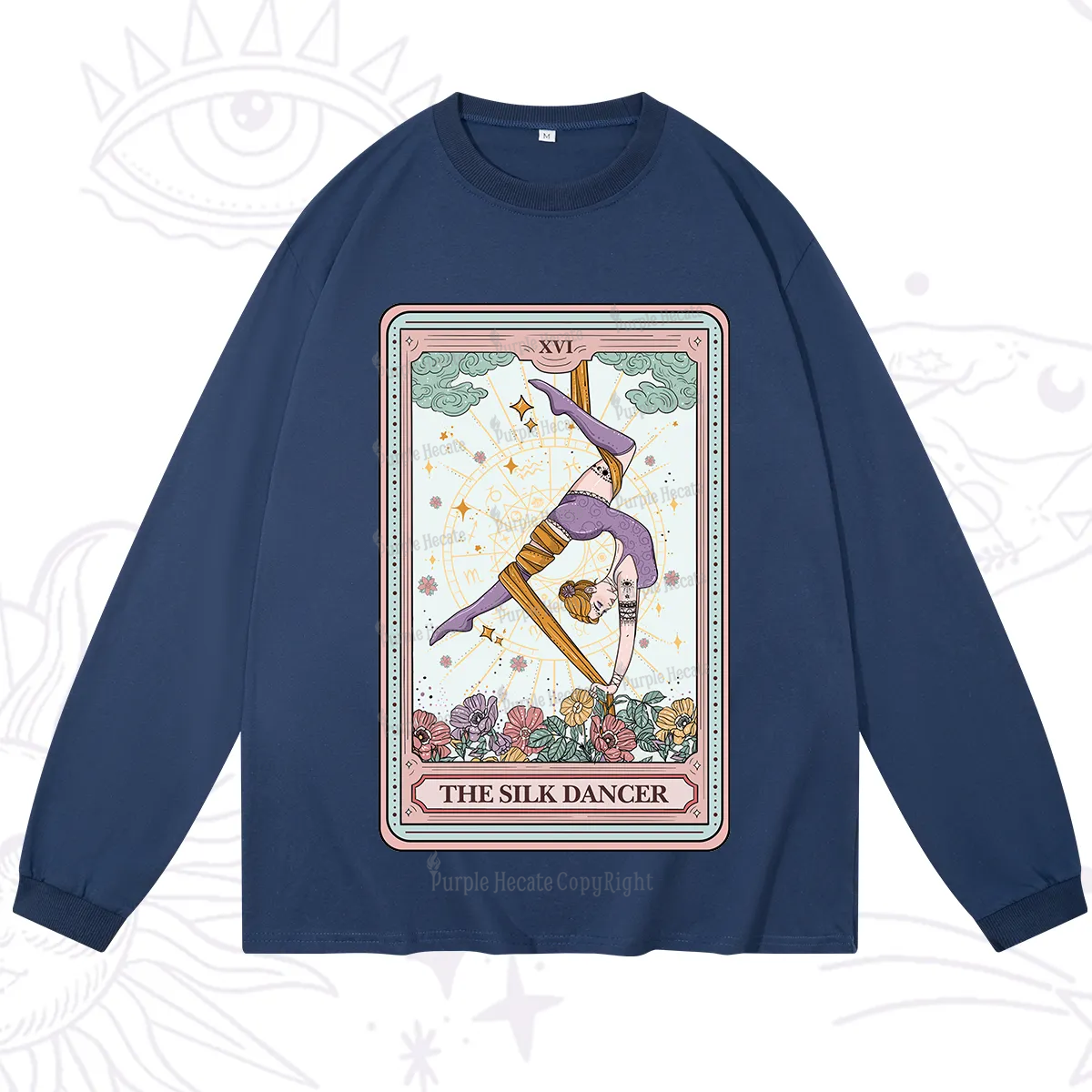 Purplehecate The Aerial Hoop Star Tarot Card Long Sleeve T-Shirt