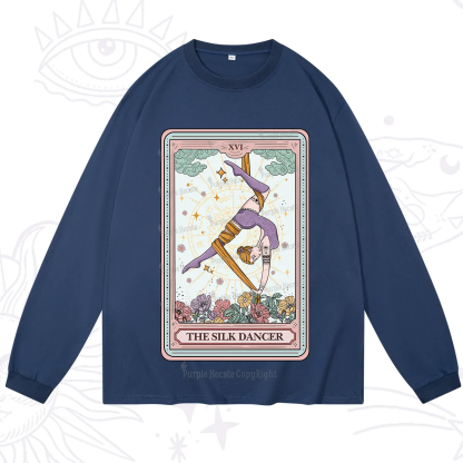 Purplehecate The Aerial Hoop Star Tarot Card Long Sleeve T-Shirt