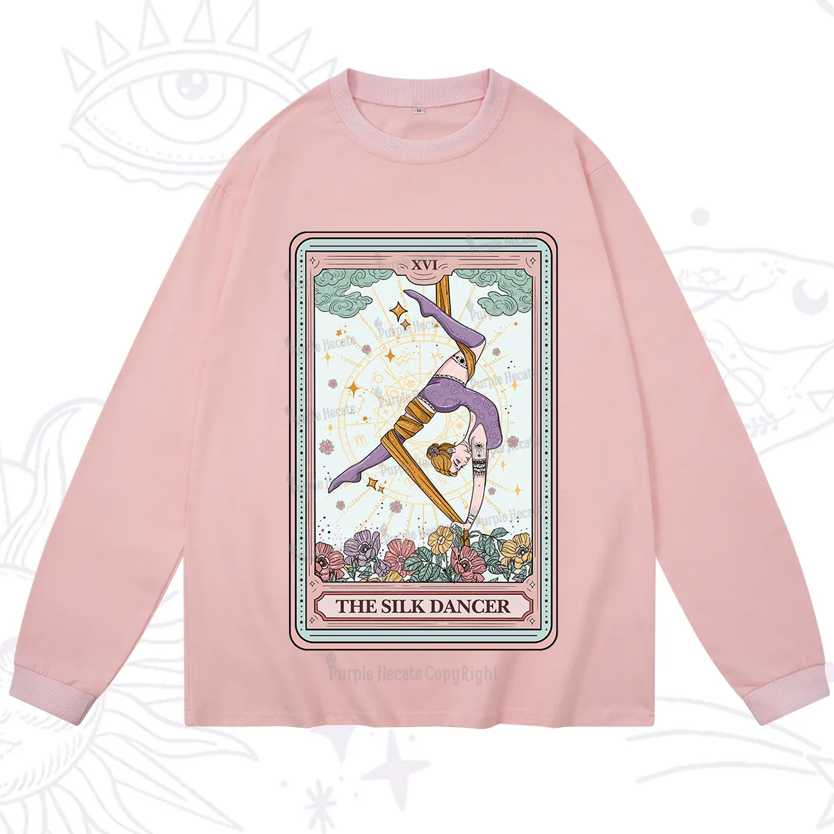 Purplehecate The Aerial Hoop Star Tarot Card Long Sleeve T-Shirt