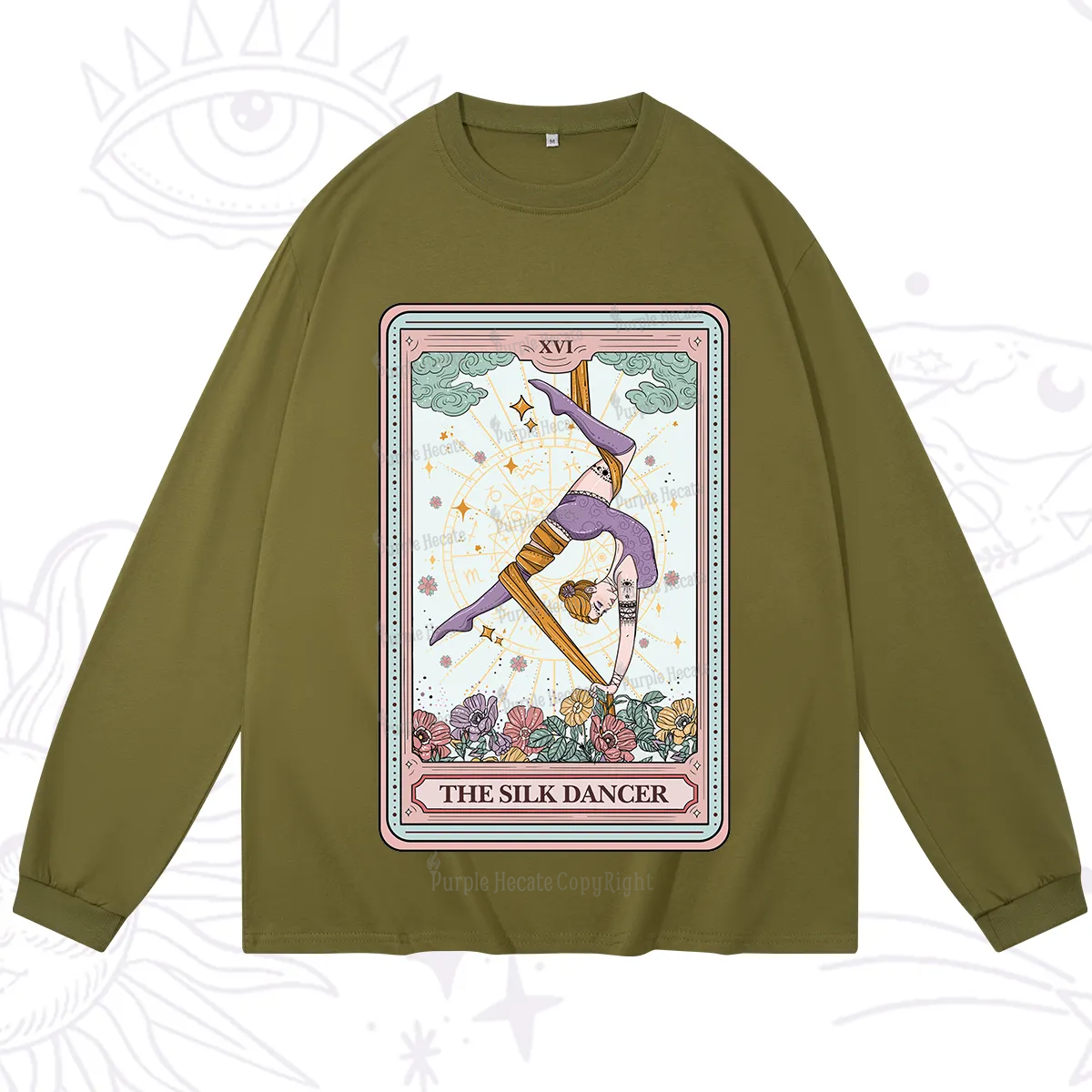 Purplehecate The Aerial Hoop Star Tarot Card Long Sleeve T-Shirt