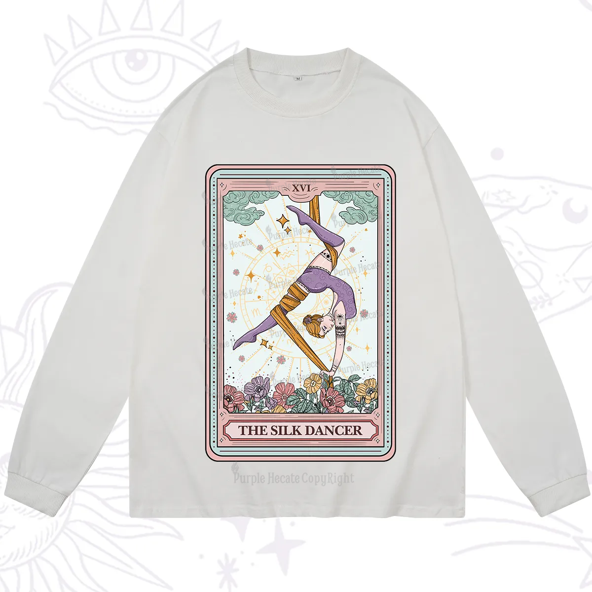 Purplehecate The Aerial Hoop Star Tarot Card Long Sleeve T-Shirt