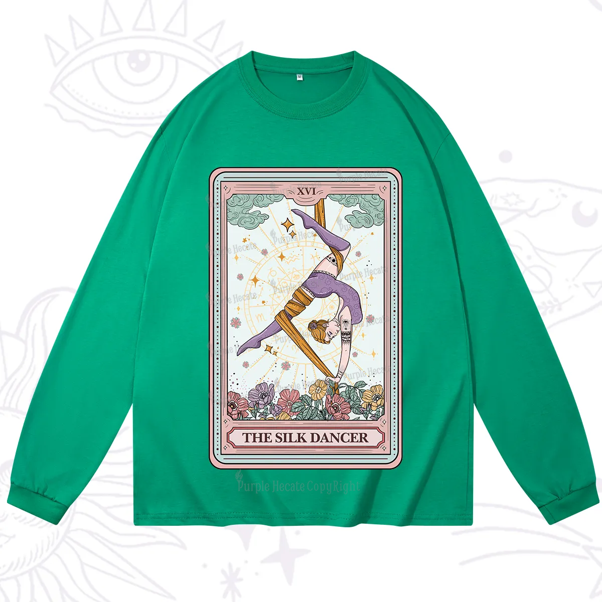 Purplehecate The Aerial Hoop Star Tarot Card Long Sleeve T-Shirt