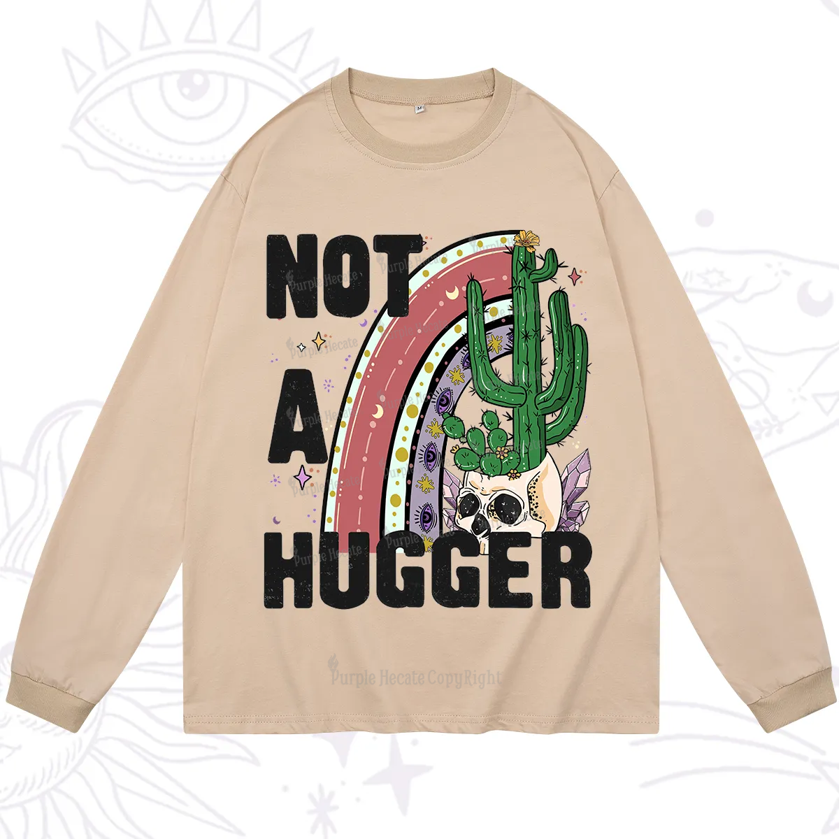 Purplehecate Not A Hugger Long Sleeve T-Shirt